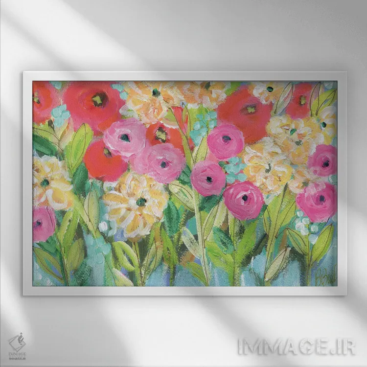 تابلو آفتاب باغ اثر برندا بوش - نمای قابدار سفید