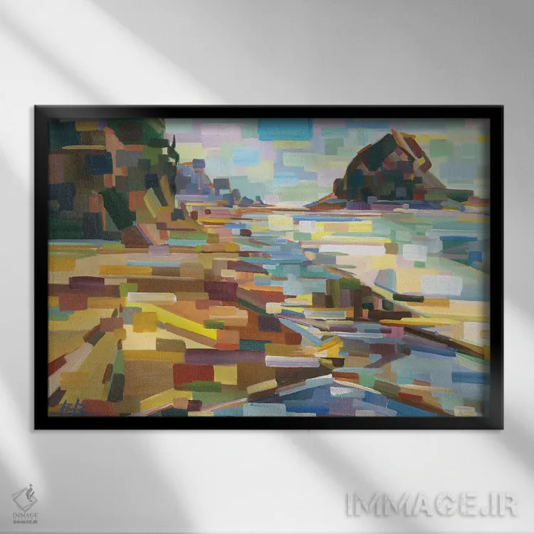 تابلو ساحل برتر (بازی با کلمات Best Coast = غرب آمریکا) اثر بروک بورچرباورگ - نمای قابدار مشکی