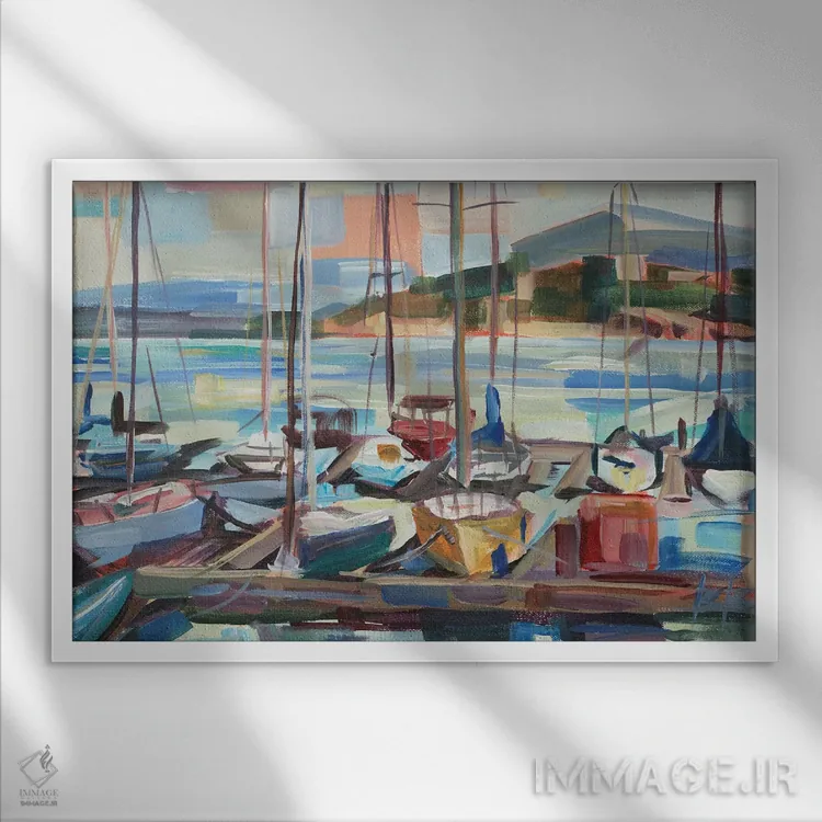 تابلو عصر لشی (نام منطقهای در سیاتل آمریکا) اثر بروک بورچرباورگ - نمای قابدار سفید