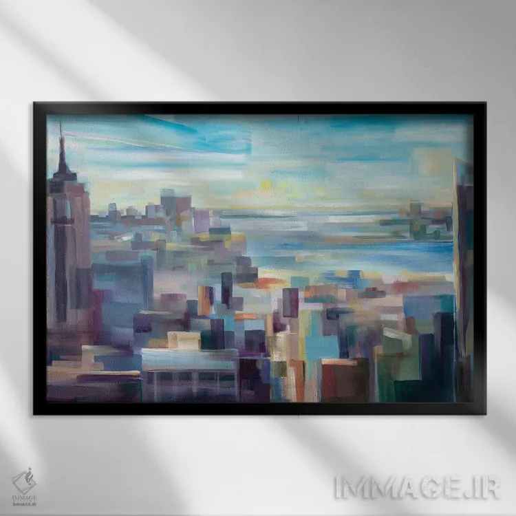 تابلو خط افق نیویورک اثر بروک بورچرباورگ - نمای قابدار مشکی