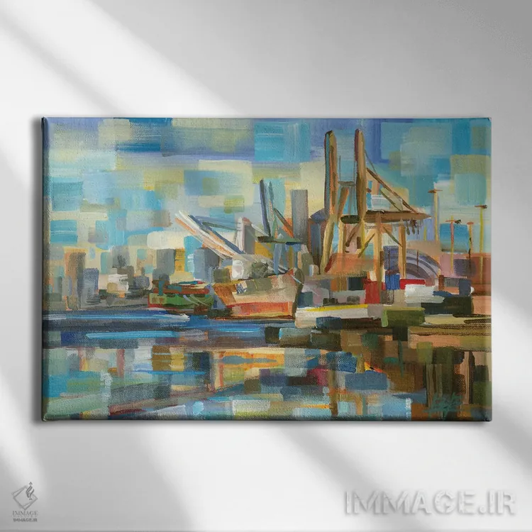 تابلو بندر سیاتل اثر بروک بورچرباورگ - نمای روبهرو روی دیوار