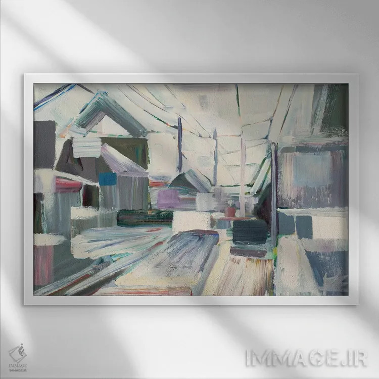 تابلو اشاره شده اثر بروک بورچرباورگ - نمای قابدار سفید