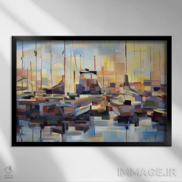 تابلو قایقها اثر بروک بورچرباورگ - نمای قابدار مشکی