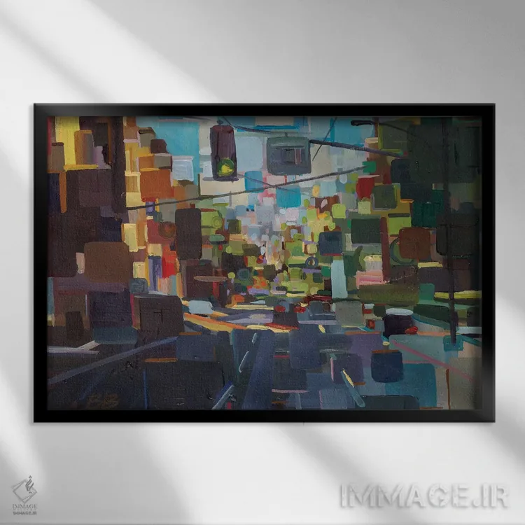 تابلو بالای خیابان اسپرینگ اثر بروک بورچرباورگ - نمای قابدار مشکی