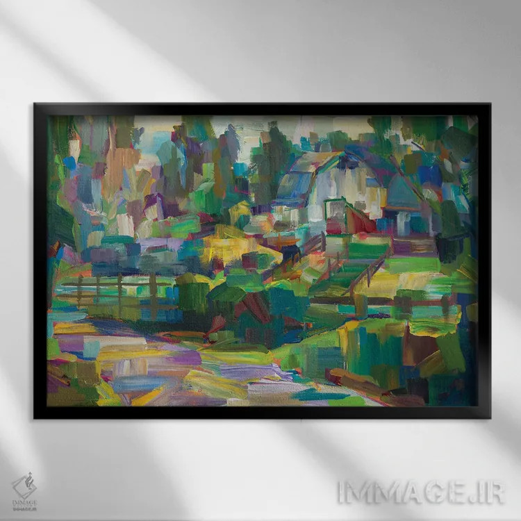 تابلو انبار سفید اثر بروک بورچرباورگ - نمای قابدار مشکی