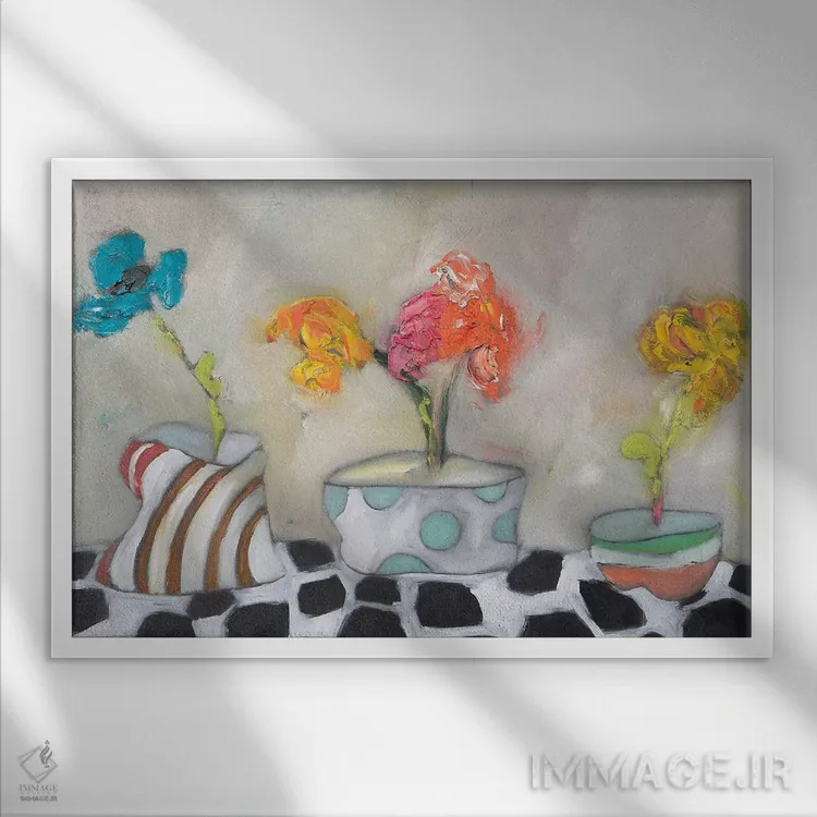 تابلو سه دوست اثر بردفورد برنر - نمای قابدار سفید