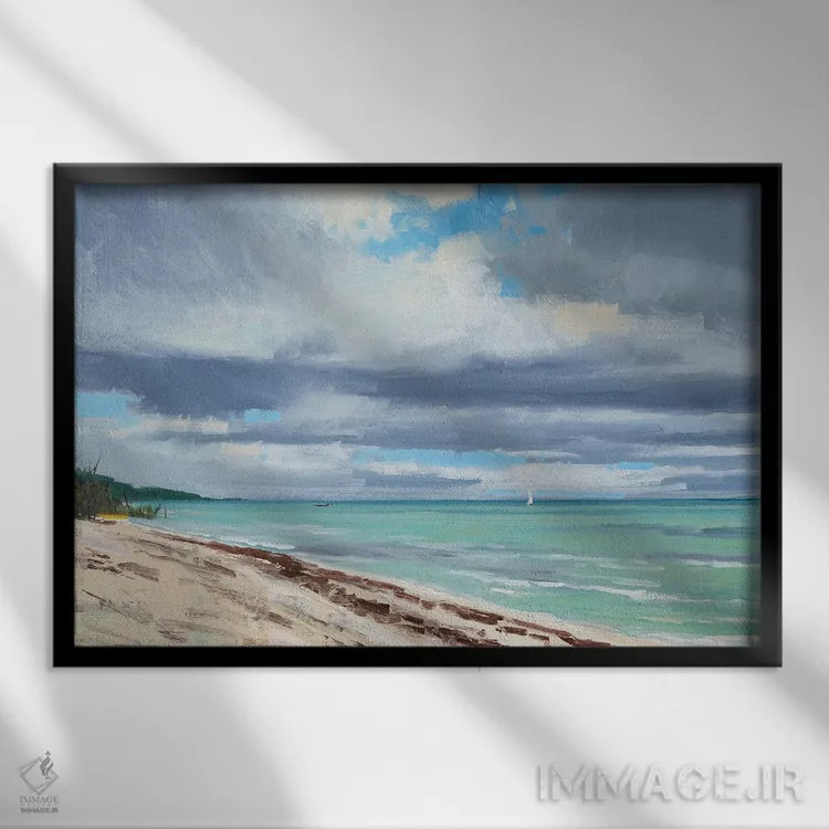 تابلو ساحل کیز اثر بن بائر - نمای قابدار مشکی