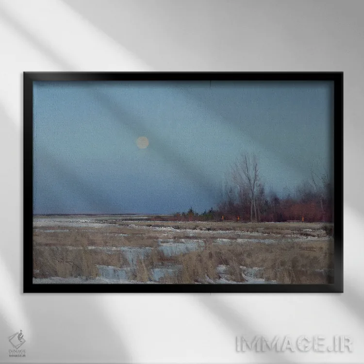 تابلو منظره پاییزی مینهسوتا اثر بن بائر - نمای قابدار مشکی