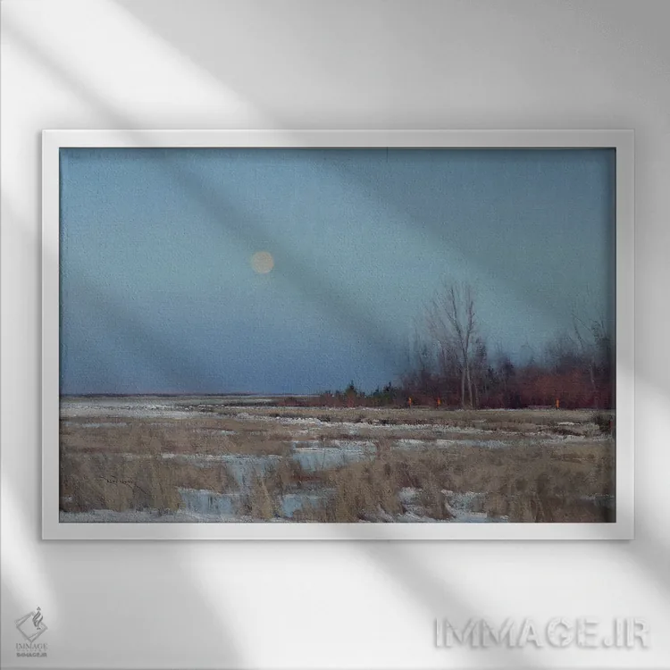 تابلو منظره پاییزی مینهسوتا اثر بن بائر - نمای قابدار سفید