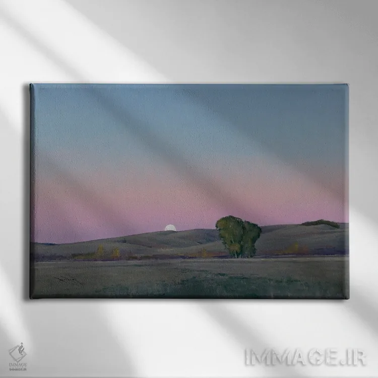تابلو طلوع ماه در لوری، مینهسوتا اثر بن بائر - نمای روبهرو روی دیوار