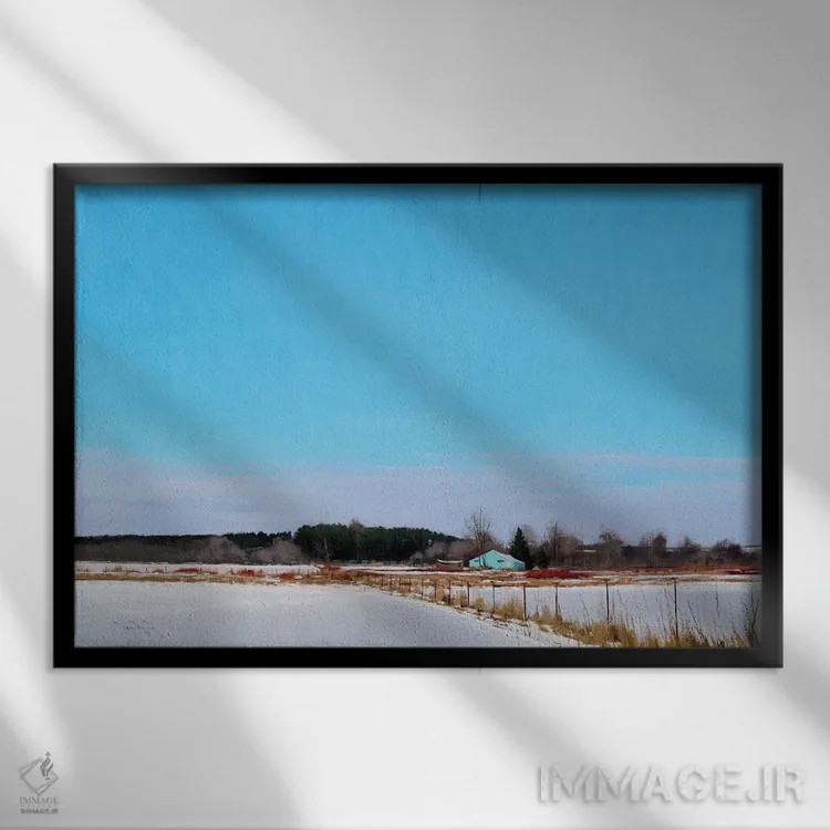 تابلو روز زمستانی بینقص اثر بن بائر - نمای قابدار مشکی