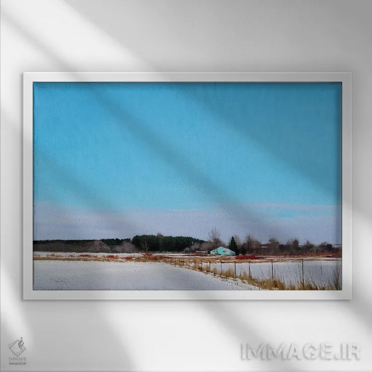 تابلو روز زمستانی بینقص اثر بن بائر - نمای قابدار سفید