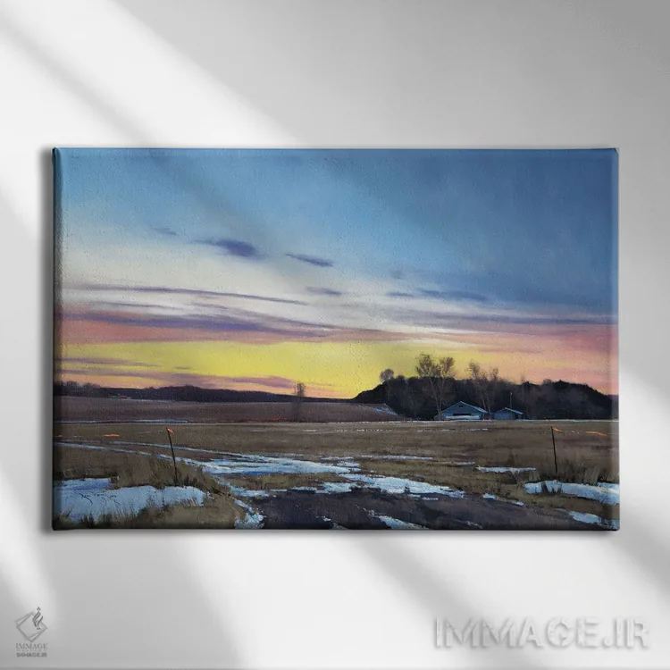 تابلو غروب درهٔ سنت کروآ اثر بن بائر - نمای روبهرو روی دیوار