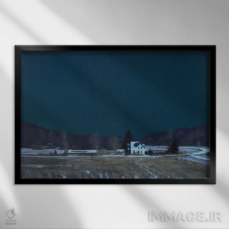 تابلو جنوب نپ در زیر نور ماه اثر بن بائر - نمای قابدار مشکی