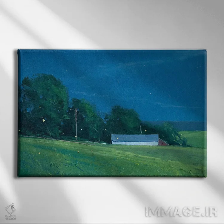 تابلو سنت کروآ در زیر نور ماه اثر بن بائر - نمای روبهرو روی دیوار