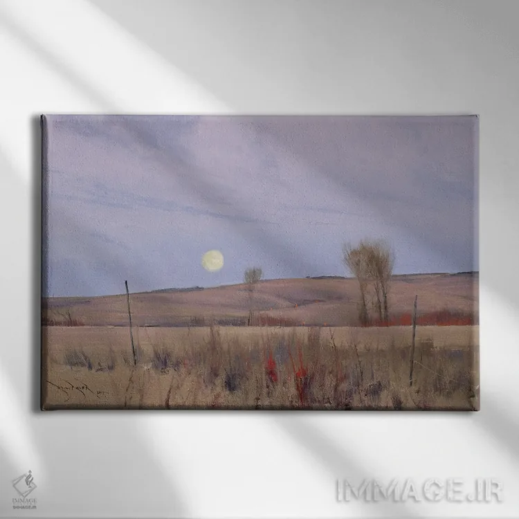 تابلو وقتی در این مزرعهها قدم میزنیم II اثر بن بائر - نمای روبهرو روی دیوار