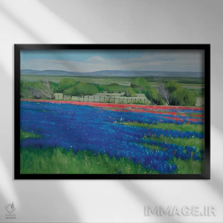 تابلو بهار تگزاس اثر بن بائر - نمای قابدار مشکی