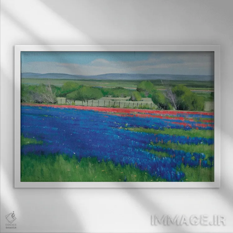 تابلو بهار تگزاس اثر بن بائر - نمای قابدار سفید