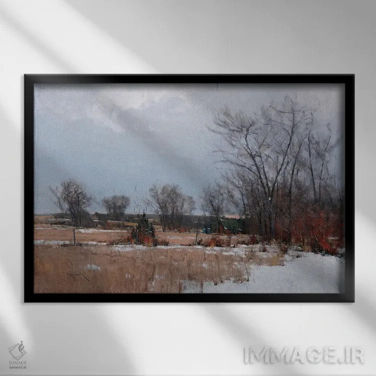 تابلو منظره در پالت زورن (سبک هنری) اثر بن بائر - نمای قابدار مشکی
