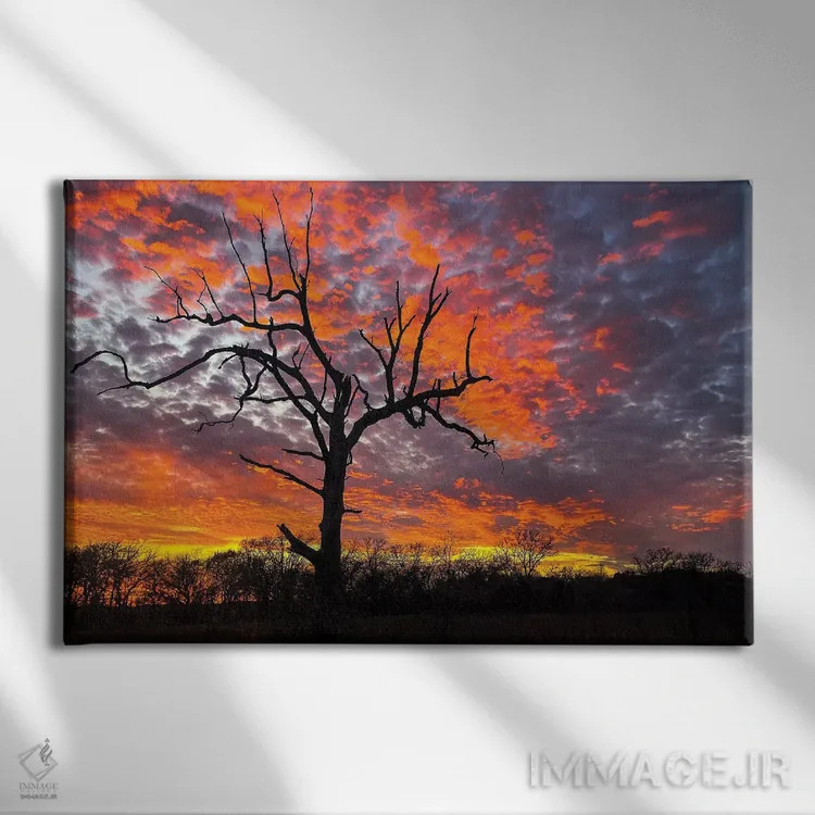 تابلو پایان سوزان طبیعت اثر برایان بیلکه - نمای روبهرو روی دیوار