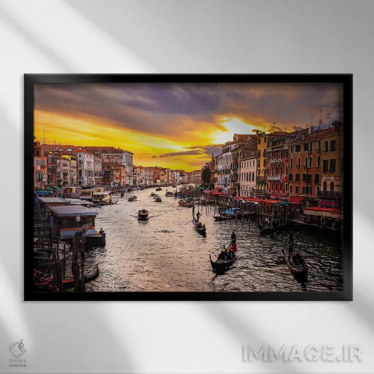 تابلو فقط یک روز دیگر در ونیز اثر برایان بیلکه - نمای قابدار مشکی