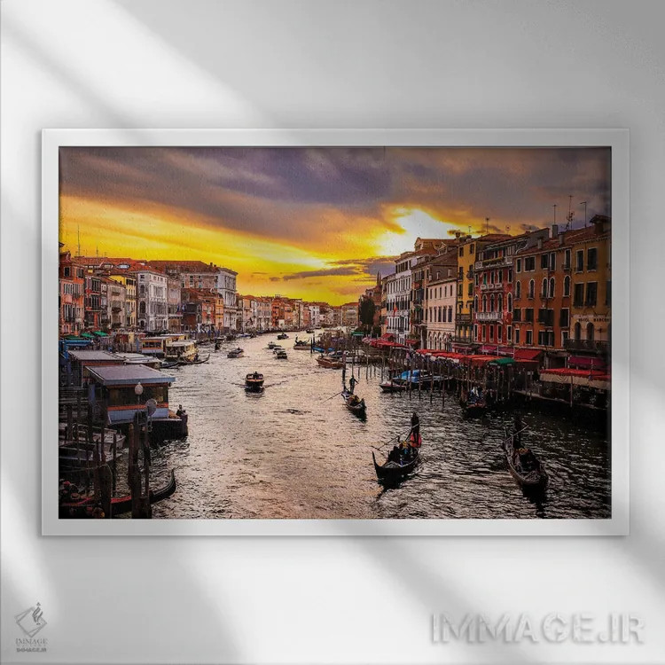 تابلو فقط یک روز دیگر در ونیز اثر برایان بیلکه - نمای قابدار سفید