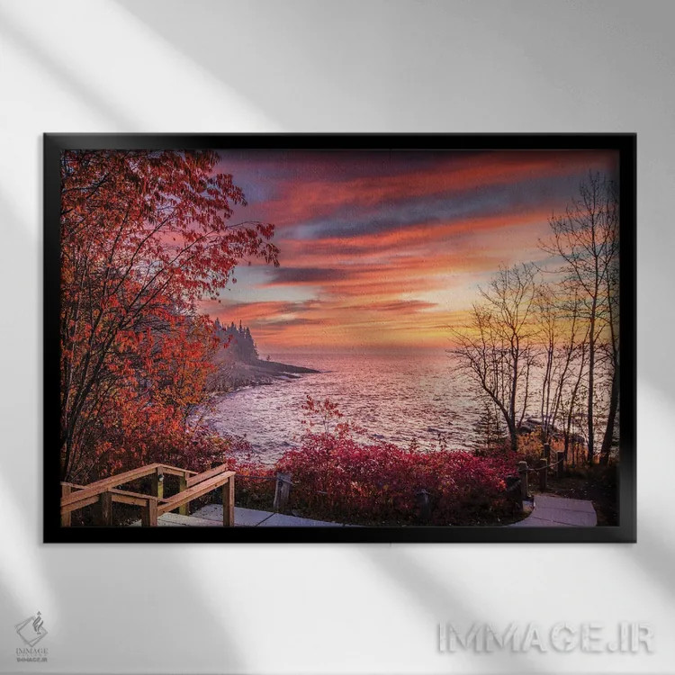 تابلو بیدار شو و بدرخش در خلیج بلوفین اثر برایان بیلکه - نمای قابدار مشکی