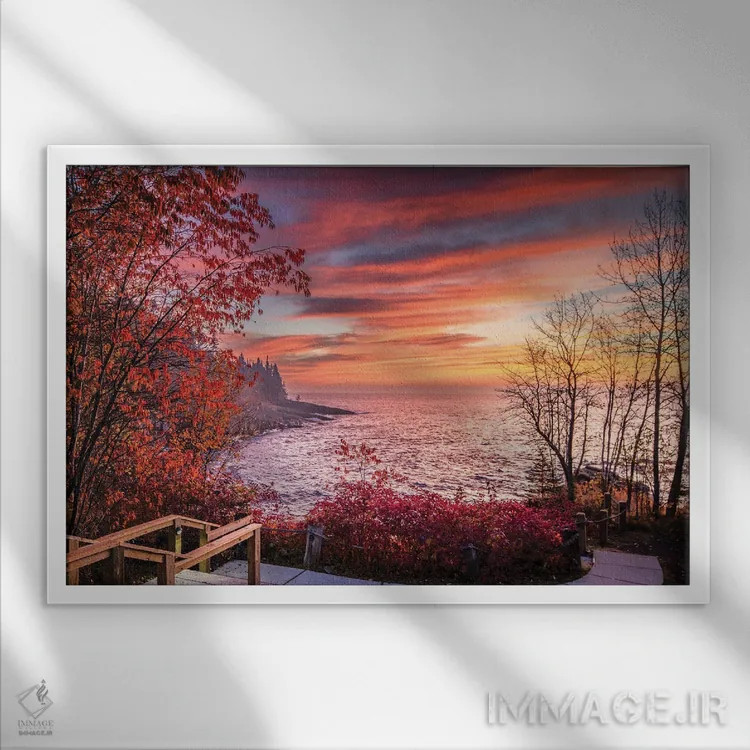 تابلو بیدار شو و بدرخش در خلیج بلوفین اثر برایان بیلکه - نمای قابدار سفید