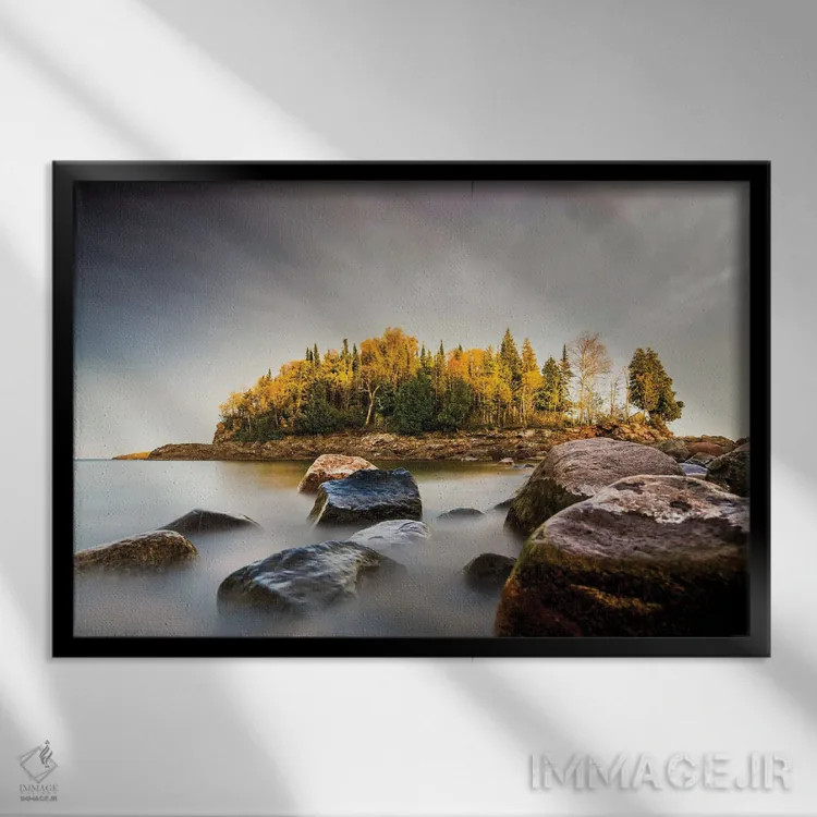 تابلو غروب دلپذیر در کُوُو شوگرلف اثر برایان بیلکه - نمای قابدار مشکی