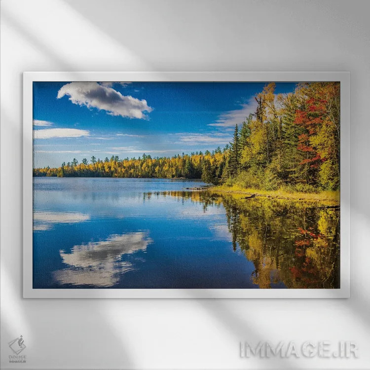 تابلو جایی که پاییز مکث میکند اثر برایان بیلکه - نمای قابدار سفید