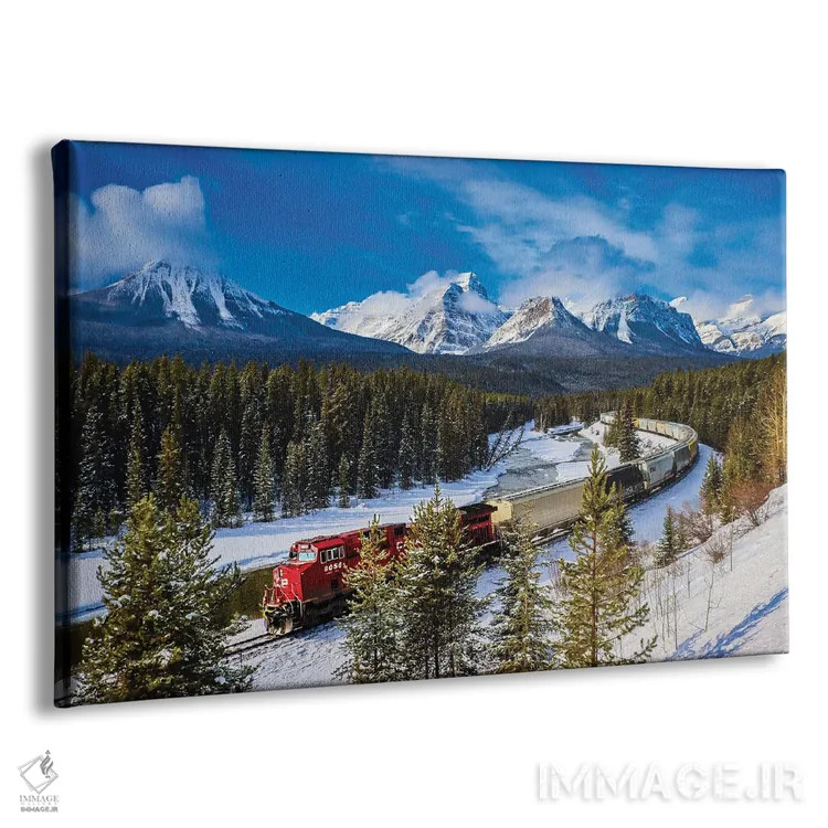 تابلو گذر زمستانی از میان راکیز (کوهستان راکی) اثر برایان بیلکه - نمای پرسپکتیو محصول