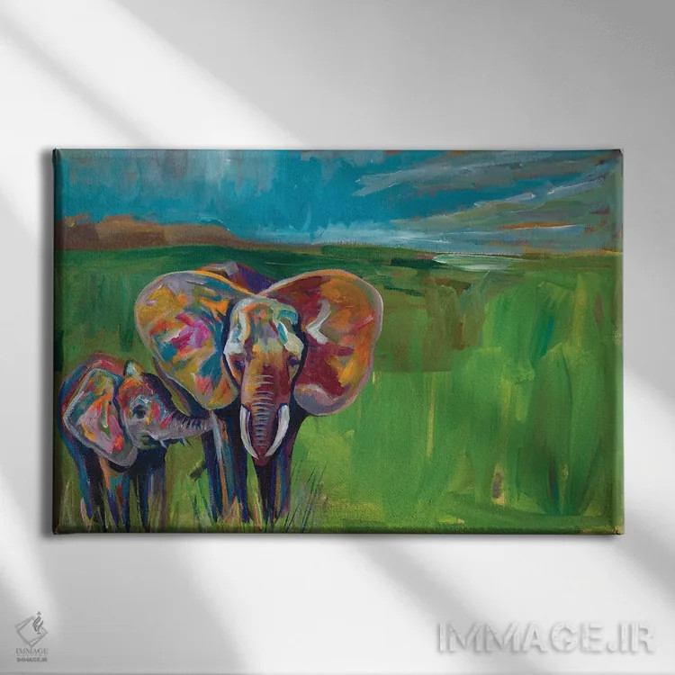 تابلو عشق یک فیل اثر اندی بوچمپ - نمای روبهرو روی دیوار