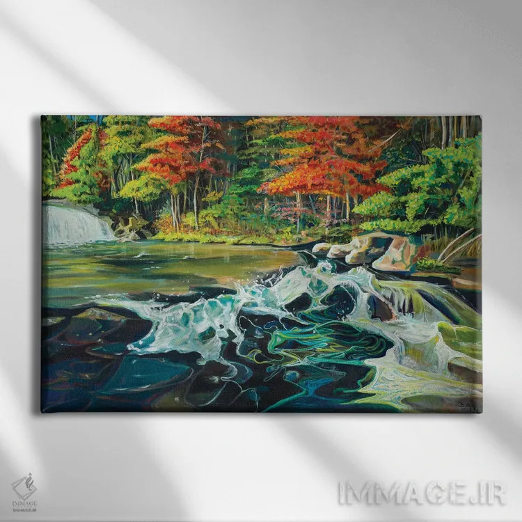 تابلو رودخانه جاری I اثر اندی بوچمپ - نمای روبهرو روی دیوار