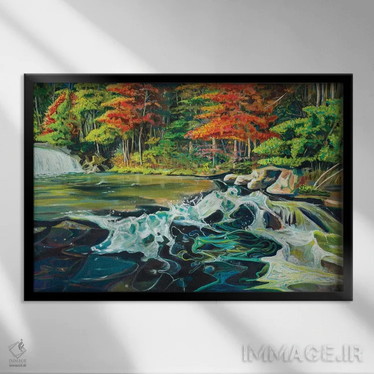تابلو رودخانه جاری I اثر اندی بوچمپ - نمای قابدار مشکی