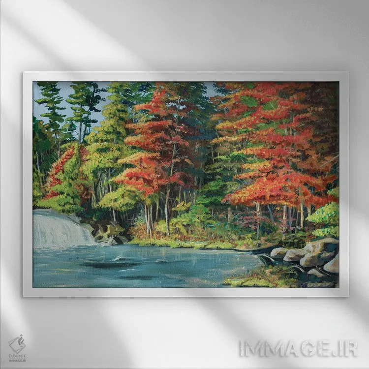 تابلو رودخانه جاری II اثر اندی بوچمپ - نمای قابدار سفید