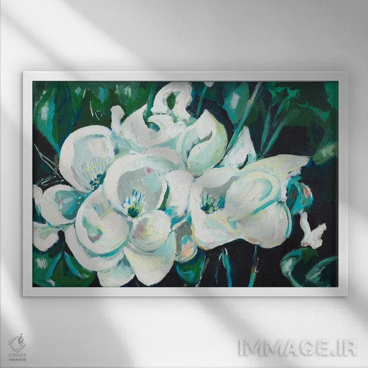 تابلو سبز در ارکیدههای سفید اثر اندی بوچمپ - نمای قابدار سفید