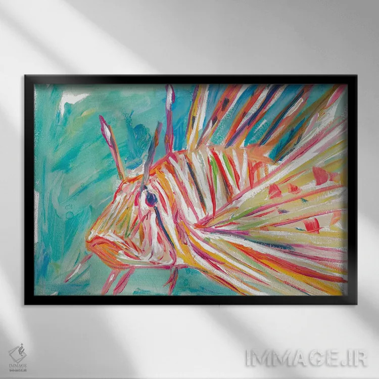 تابلو ماهی رنگارنگ اثر اندی بوچمپ - نمای قابدار مشکی