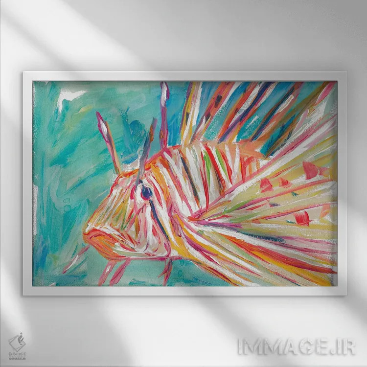 تابلو ماهی رنگارنگ اثر اندی بوچمپ - نمای قابدار سفید