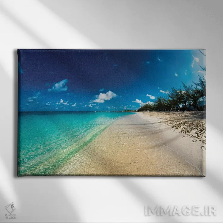 تابلو ساحل جزایر کیمن اثر عکاسی بیل کارسون - نمای روبهرو روی دیوار