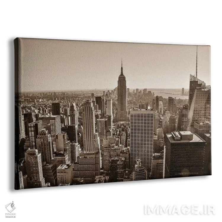 تابلو نمای سپیا نیویورک (عکس با رنگ قهوهای ملایم) اثر عکاسی بیل کارسون - نمای پرسپکتیو محصول