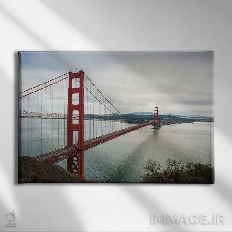 تابلو گلدن گیت (پل سانفرانسیسکو) اثر عکاسی بیل کارسون - نمای روبهرو روی دیوار