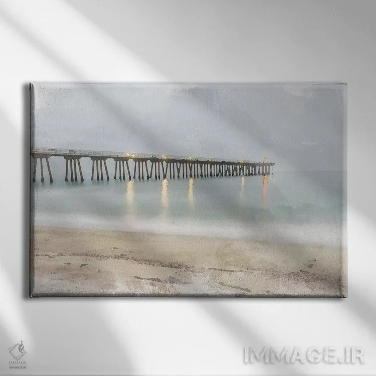 تابلو اسکلهٔ خاطره اثر عکاسی بیل کارسون - نمای روبهرو روی دیوار