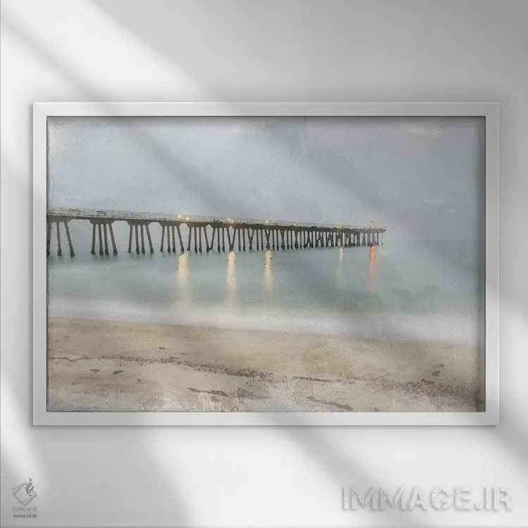 تابلو اسکلهٔ خاطره اثر عکاسی بیل کارسون - نمای قابدار سفید