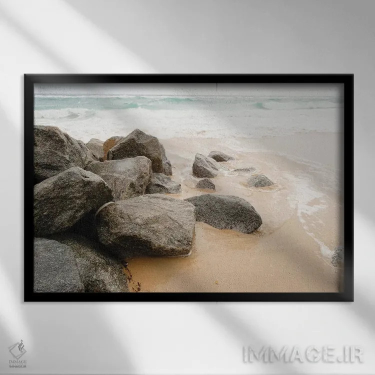 تابلو سواحل ساحلی اثر عکاسی بیل کارسون - نمای قابدار مشکی