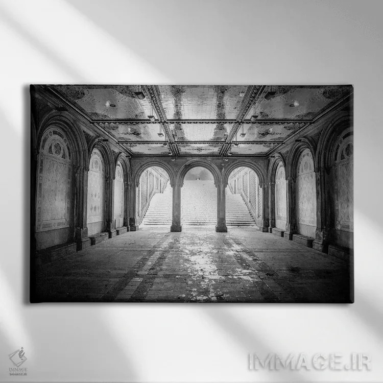 تابلو تراس بثسدا (نیویورک) اثر عکاسی بیل کارسون - نمای روبهرو روی دیوار