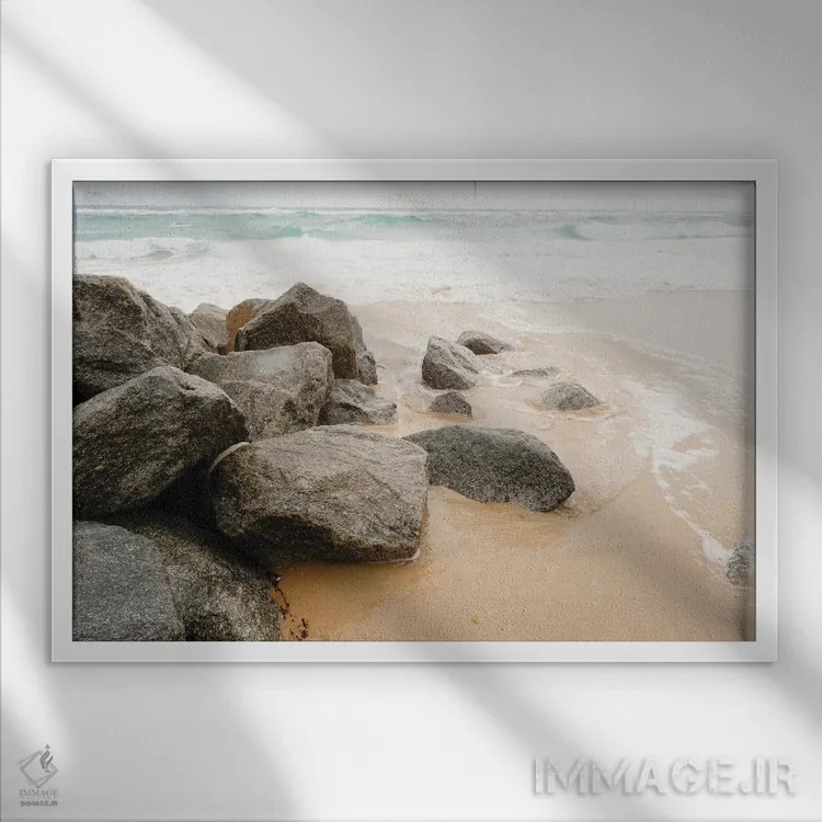تابلو سواحل ساحلی اثر عکاسی بیل کارسون - نمای قابدار سفید