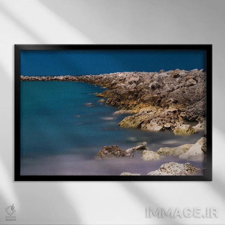 تابلو سواحل صخرهای اثر عکاسی بیل کارسون - نمای قابدار مشکی