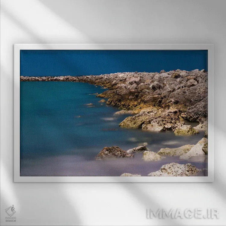 تابلو سواحل صخرهای اثر عکاسی بیل کارسون - نمای قابدار سفید