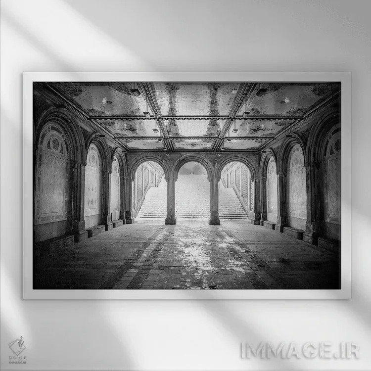 تابلو تراس بثسدا (نیویورک) اثر عکاسی بیل کارسون - نمای قابدار سفید