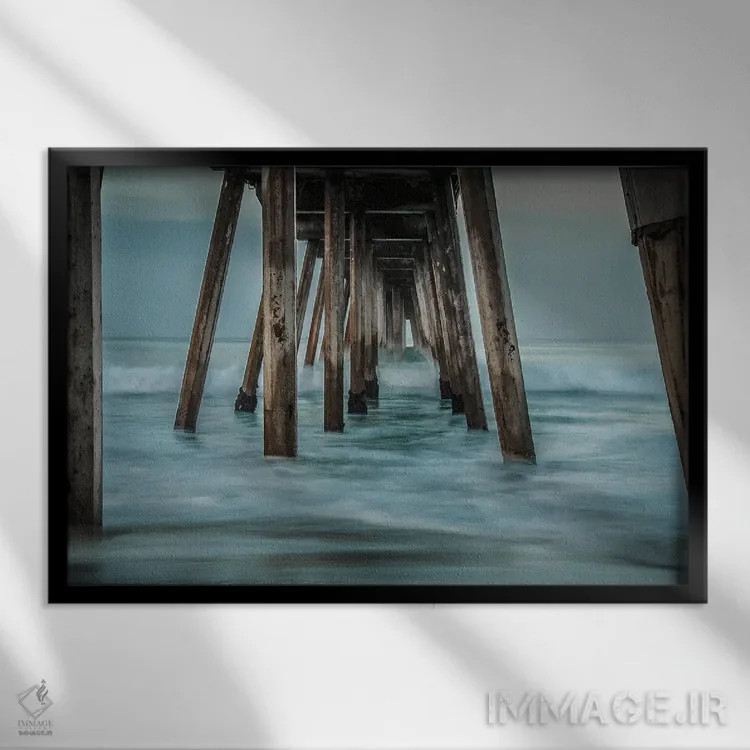 تابلو موجسواری اثر عکاسی بیل کارسون - نمای قابدار مشکی